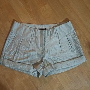 *Express Silver Pleated Shorts*